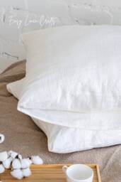 Set Of 2 Linen Pillowcases With Envelope Closure, Bed Sham Covers - Standard, Queen, King, Custom Size Pillow