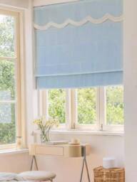 85 Colors Custom Roman Shades With Valance, Shade With Chain System, Window Blind, Window Treatment, Cotton Blend Roman Blind Border Trim