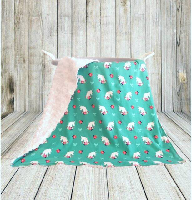 Unicorn Baby Blanket - Minky & Jersey Knit, Shower Gift - image 1