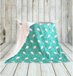 Unicorn Baby Blanket - Minky & Jersey Knit, Shower Gift - thumbnail 1