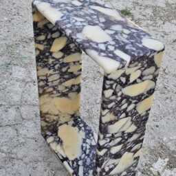 Handmade Calacatta Marble Side Table-Rectangular-End Table-Custom Made-Customizable-Marble Furniture-Manufacturer-Usa Free Tax - thumbnail 2