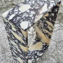 Handmade Calacatta Marble Side Table-Rectangular-End Table-Custom Made-Customizable-Marble Furniture-Manufacturer-Usa Free Tax - thumbnail 4