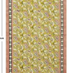 Yellow Hallway Stair Runner Block Printed Rug Living Room Cotton Flatweave Handmade Bohemian Kilim 8x10 9x12 2x28 3x20 10x10Feet - thumbnail 2