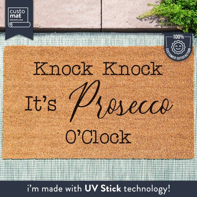 Mother's Day Doormat - Knock It's Prosecco O'clock Gift For Her Funny Door Mat Family Rug Love - image 1