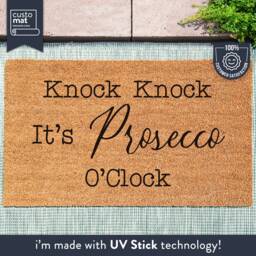 Mother's Day Doormat - Knock It's Prosecco O'clock Gift For Her Funny Door Mat Family Rug Love - thumbnail 1