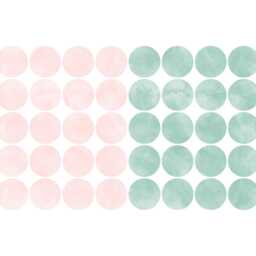 Watercolor Polka Dot Wall Decals Pink & Mint Nursery Decor - Set Of 40 - thumbnail 2