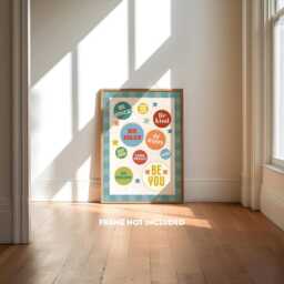 Colourful Children's Affirmation Poster, Feelings Print, Educational Wall Art, Cool Kid Decor, Happy Kids Girl Boy, Positive Playroom Print - thumbnail 1