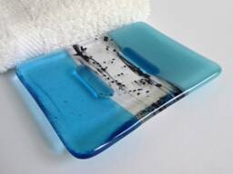 Light Turquoise Fused Glass Soap Dish By Bprdesigns