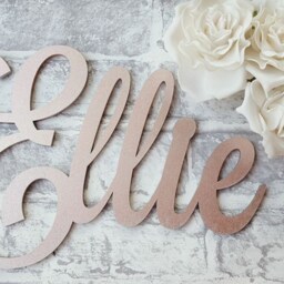 Personalised Wooden Name Sign, Custom Script For Nursery Wall Decor - thumbnail 2