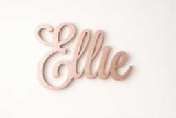 Personalised Wooden Name Sign, Custom Script For Nursery Wall Decor - thumbnail 1