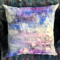 Lavender Accent Pillow. Square, Lumbar, Rectangle Abstract Print On Pillow, Home Gift, Living Room, Bed, Office, Outdoor Patio - thumbnail 2