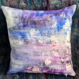 Lavender Accent Pillow. Square, Lumbar, Rectangle Abstract Print On Pillow, Home Gift, Living Room, Bed, Office, Outdoor Patio - thumbnail 3