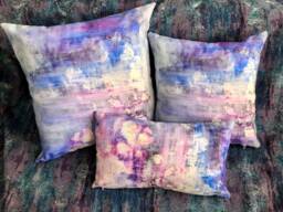 Lavender Accent Pillow. Square, Lumbar, Rectangle Abstract Print On Pillow, Home Gift, Living Room, Bed, Office, Outdoor Patio - thumbnail 1