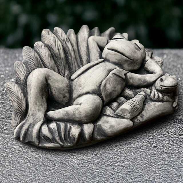 Laying Frog Sculpture Concrete Statue Relaxing Figurine Frog Lover Gift Handmade Decoration Yard Art Garden & Home Ornament - image 1