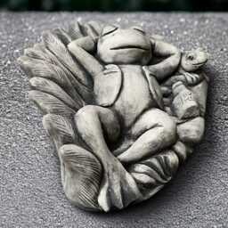 Laying Frog Sculpture Concrete Statue Relaxing Figurine Frog Lover Gift Handmade Decoration Yard Art Garden & Home Ornament - thumbnail 2