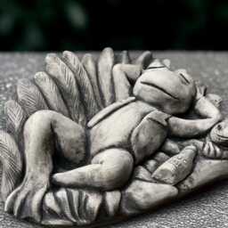 Laying Frog Sculpture Concrete Statue Relaxing Figurine Frog Lover Gift Handmade Decoration Yard Art Garden & Home Ornament - thumbnail 3