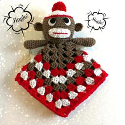 Baby Sock Monkey Security Lovey Blanket