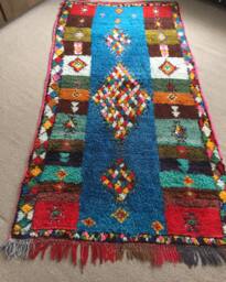 Azilal Rug - Berber Rug Atlas Moroccan Vintage Handwoven Rug, Wool, 260 X 133 cm/8.5 4.4 Ft Code 217 No Return