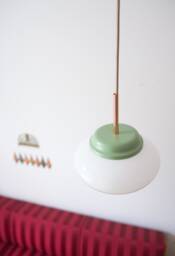 Elegant Dining Glass Pendant Light Fixturemint Greencopperopaline White Glassvintage Mid Century Modernmcm