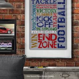 Kids Football Print Boys Room Wall Art Sports Decor For Teen - thumbnail 2