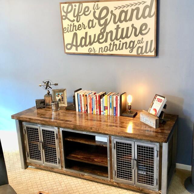 Rustic Solid Wood Console - Modern Farmhouse Credenza/Media Center Handmade Tv Stand & Entryway Furniture Custom Sizes Available - image 1