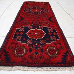 2x5 Red Afghan Small Outdoor Rug, Turkmen Oriental Geometric Khal Mohammedi Bukhara Handmade Livingroom D??cor Office Carpet - thumbnail 2