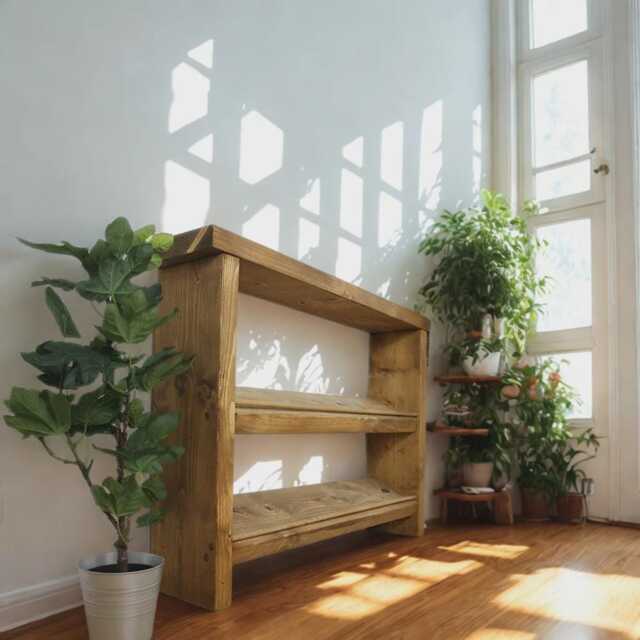 Solid Wood Shoe Stand With Open Shelving, Country Rustic Hallway Furniture - image 1