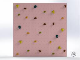 Rock Climbing Wall - Wooden Indoor Play For Kids Room - Pink Monochrome Design, Custom Made, Holds Included