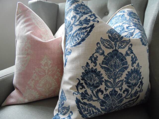 Floral Cotton Slub Pillow Cover Covington Farmhouse Toss - image 1