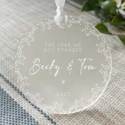 Year We Got Engaged Personalised Frosted Christmas Ornament - First Couple Gift Engagement - thumbnail 2