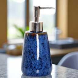 Marbled Ceramic Soap Dispenser Modern Bathroom Accessory - thumbnail 3
