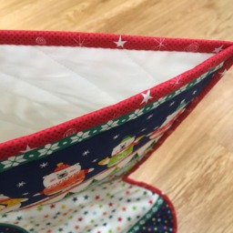 Handmade Quilted Christmas Stocking, Polar Bear & Penguin Design - thumbnail 2