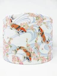 Cherry Blossom & Carp Lamp Shade, Japanese Fish, White Pink, Oriental Chinese, Light Shade For Table Or Standard Lamps Ceiling Lights
