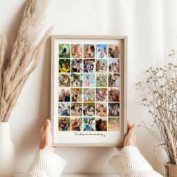 Custom Collage Wall Art, Family Picture Frame, Large 30 Photo Collage, Personalised Multi Frame Gift - thumbnail 4