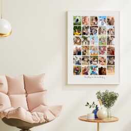 Custom Collage Wall Art, Family Picture Frame, Large 30 Photo Collage, Personalised Multi Frame Gift - thumbnail 2
