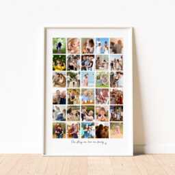 Custom Collage Wall Art, Family Picture Frame, Large 30 Photo Collage, Personalised Multi Frame Gift - thumbnail 3