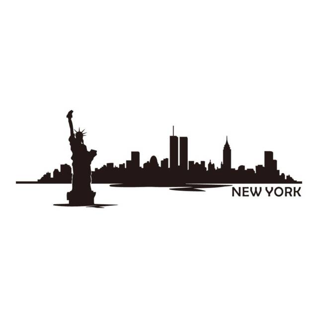 New York Skyline Wall Decal - Bedroom Decor Art 190 - image 1