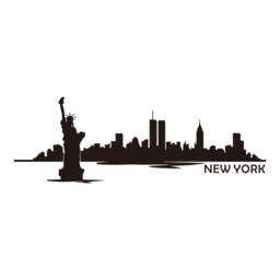 New York Skyline Wall Decal - Bedroom Decor Art 190 - thumbnail 1