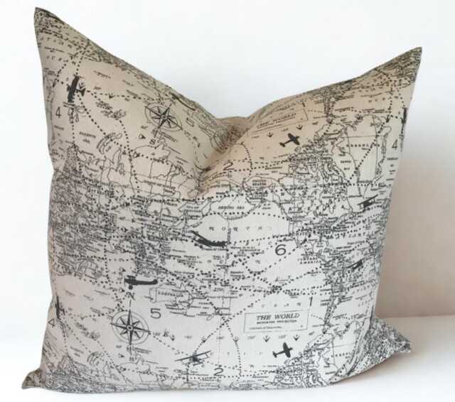 Pillow Cover Air Travel Theme Decorator Fabric Custom Size Choices Abstract Design - image 1
