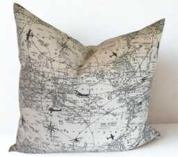 Pillow Cover Air Travel Theme Decorator Fabric Custom Size Choices Abstract Design - thumbnail 1