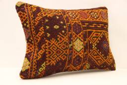 Handmade Lumbar Kilim Pillow 14x20 in - 35x50 cm Bohoturkish Kilim Cushion Cover Tribal Pillow 4Bef-411