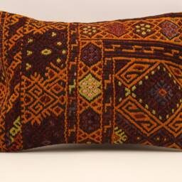 Handmade Lumbar Kilim Pillow 14x20 in - 35x50 cm Bohoturkish Kilim Cushion Cover Tribal Pillow 4Bef-411 - thumbnail 2