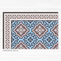 Blue Kitchen Rug, Printed On Vinyl Floor Mat. Spanish Tiles Design For The Kitchen, Kitchen Decor, Bath Mat, Pet Doormat - thumbnail 3