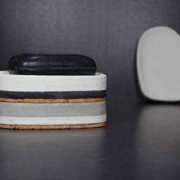 Nordic Concrete Soap Dish, Two-Tone Cement Holder, Scandinavian Bathroom Tray - Eightpluse Studio - thumbnail 2