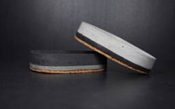 Nordic Concrete Soap Dish, Two-Tone Cement Holder, Scandinavian Bathroom Tray - Eightpluse Studio - thumbnail 1