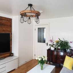 Handcrafted Wooden Pendant Light Rustic Farmhouse Chandelier - thumbnail 3