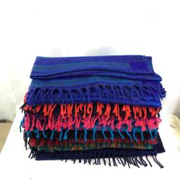 Blue Cosy Blanket 4 Parties Festivals & Snuggling. Soft, Warm & Lightweight Shawl Scarf Throw - thumbnail 2