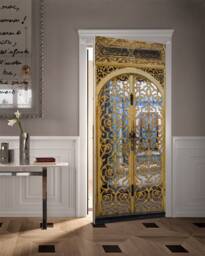 Wall Sticker Old Metal Door With Ottoman Pattern/Mosque Wallpaper/ Islamic Door Mural Peel & Stick - thumbnail 1