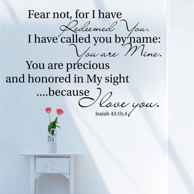 Isaiah 431B, 4 Bible Quote Vinyl Wall Art Sticker, Inspirational Decor - image 1