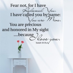 Isaiah 431B, 4 Bible Quote Vinyl Wall Art Sticker, Inspirational Decor - thumbnail 1